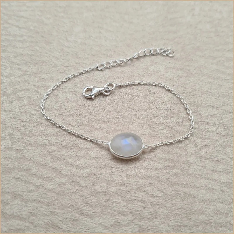 Bracelet pierre de lune taillée "BI1083.P"