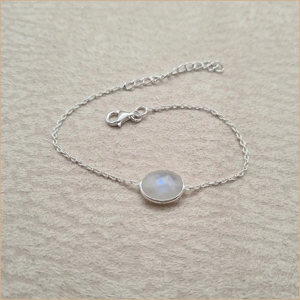 Bracelet pierre de lune taillée "BI1083.P"