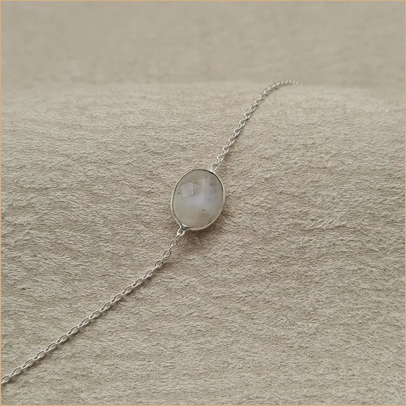 Bracelet pierre de lune taillée "BI1083.P"
