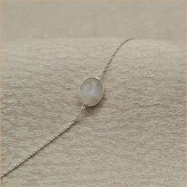 Bracelet pierre de lune taillée "BI1083.P"