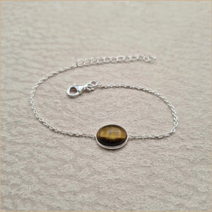 Bracelet oeil de tigre cabochon "BI1084.OT"