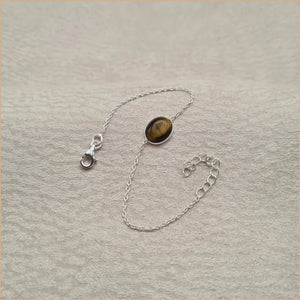 Bracelet oeil de tigre cabochon "BI1084.OT"