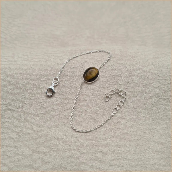 Bracelet oeil de tigre cabochon "BI1084.OT"