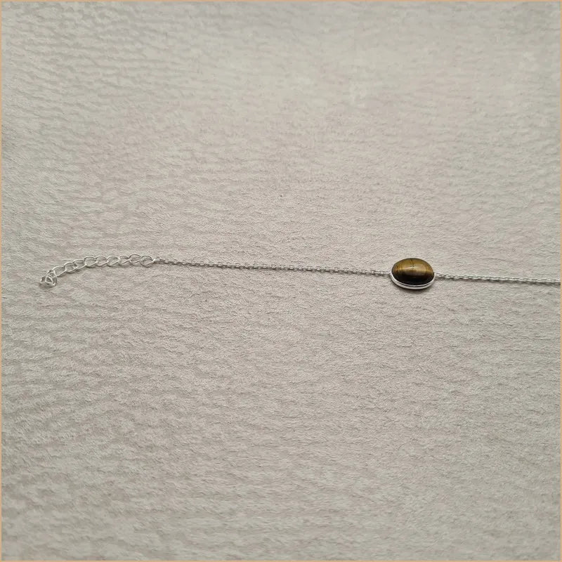 Bracelet oeil de tigre cabochon "BI1084.OT"