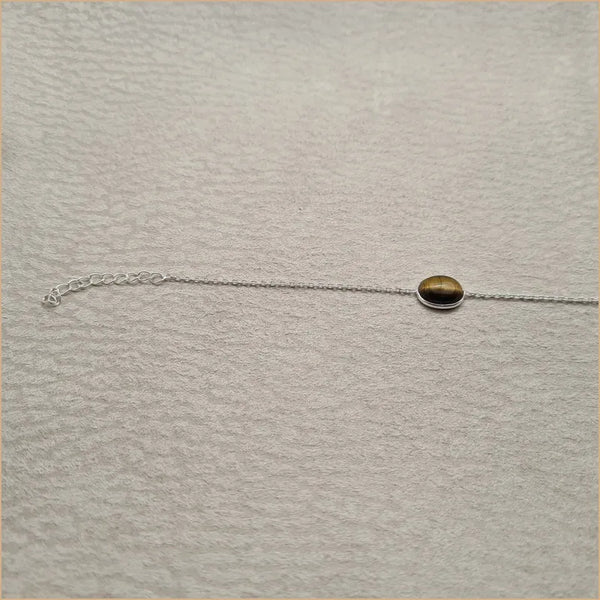 Bracelet oeil de tigre cabochon "BI1084.OT"