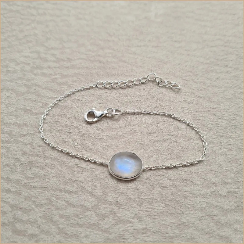Bracelet pierre de lune cabochon "BI1084.P"
