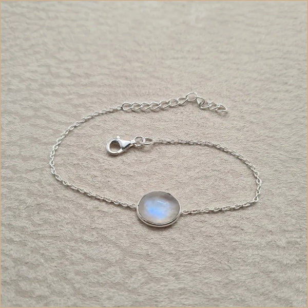 Bracelet pierre de lune cabochon "BI1084.P"
