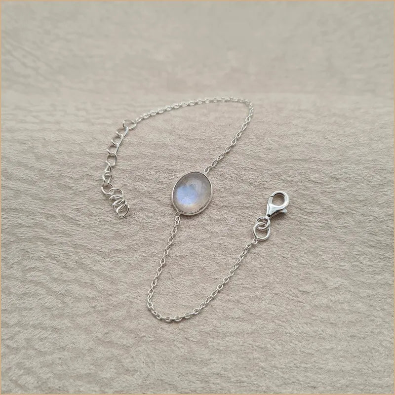 Bracelet pierre de lune cabochon "BI1084.P"