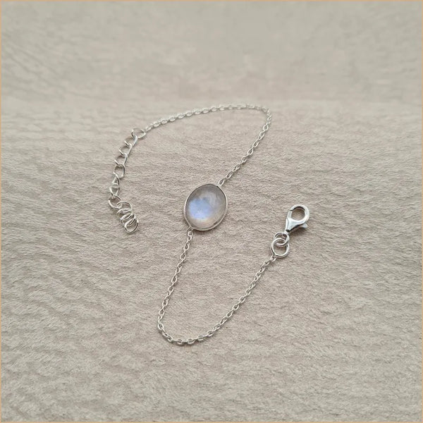 Bracelet pierre de lune cabochon "BI1084.P"