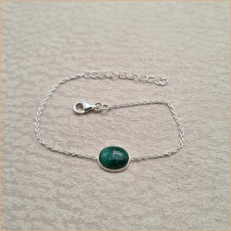 Bracelet malachite cabochon "BI1084.M"