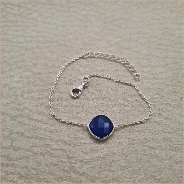 Bracelet cyanite cabochon carré "BI1085.K"