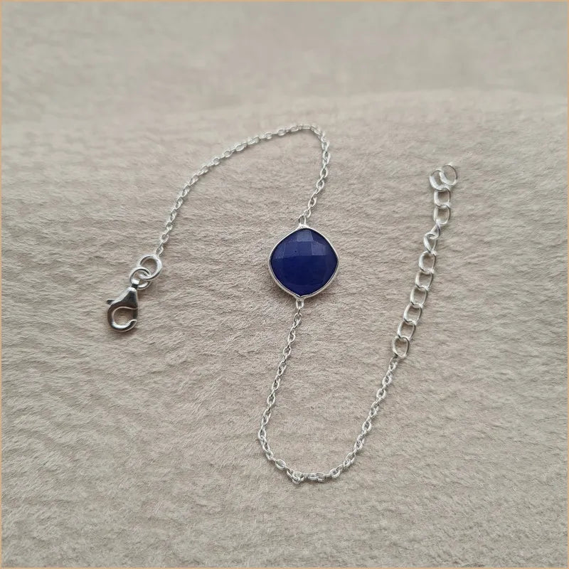 Bracelet cyanite cabochon carré "BI1085.K"