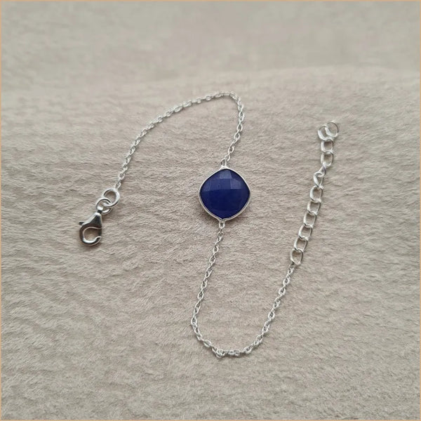 Bracelet cyanite cabochon carré "BI1085.K"
