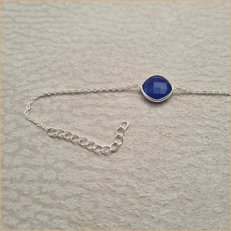 Bracelet cyanite cabochon carré "BI1085.K"