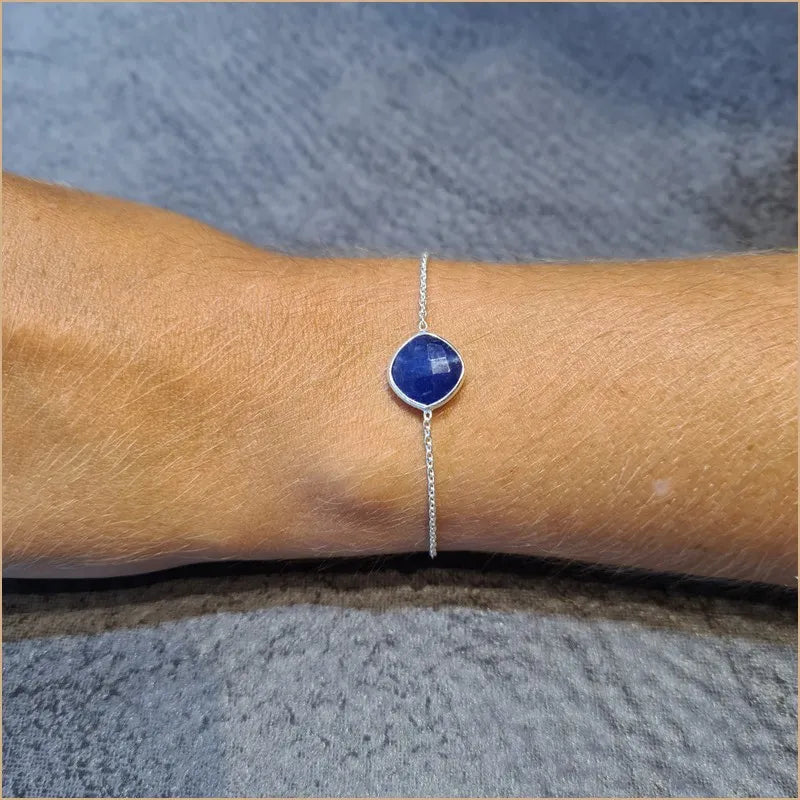 Bracelet cyanite cabochon carré "BI1085.K"