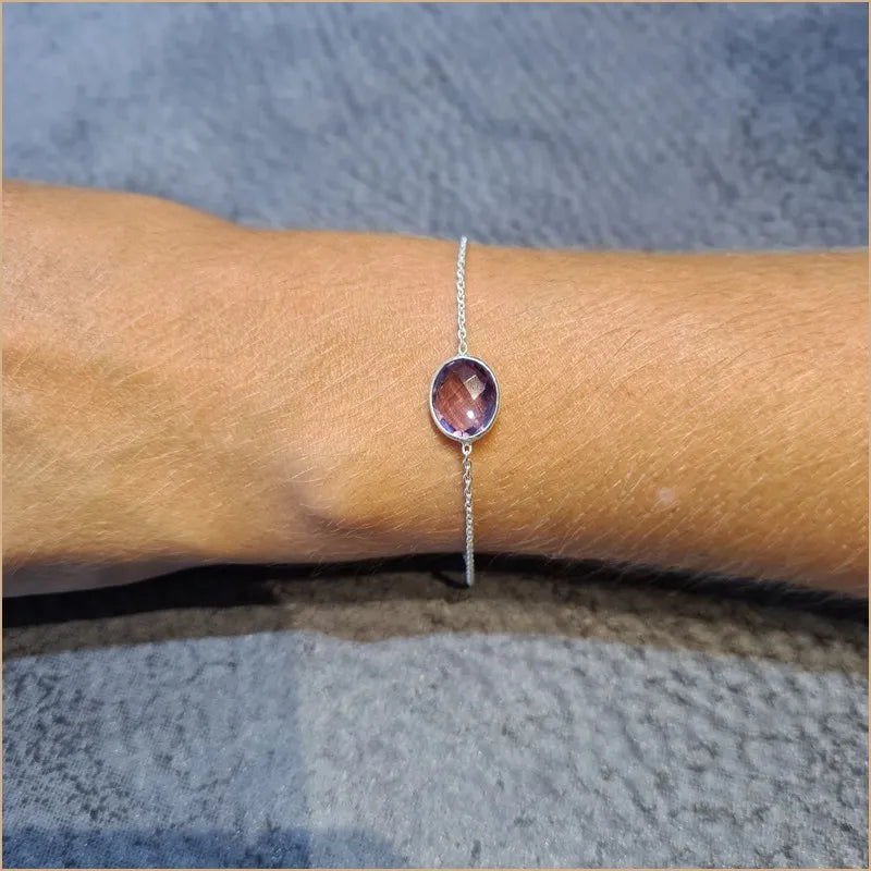 Bracelet améthyste taillée "BI1083.A"