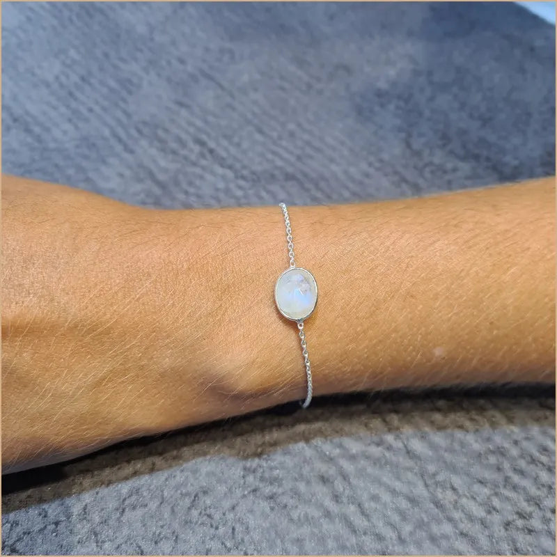 Bracelet pierre de lune taillée "BI1083.P"