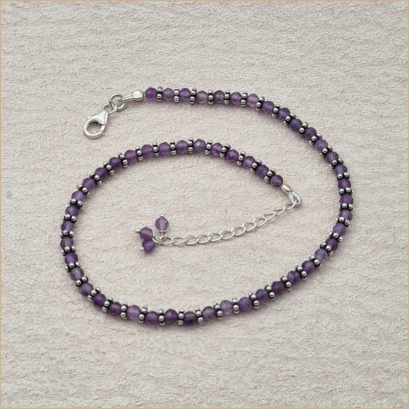 Chaîne de cheville améthyste "A191.A"