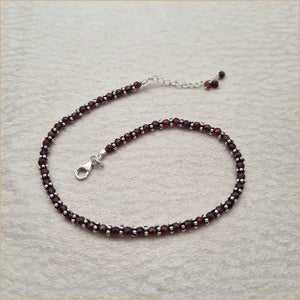 chaîne de cheville grenat "A191.G"