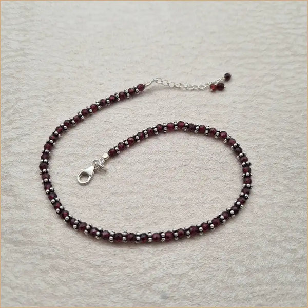 chaîne de cheville grenat "A191.G"