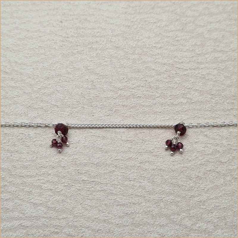 Chaîne de cheville grenat "A193"