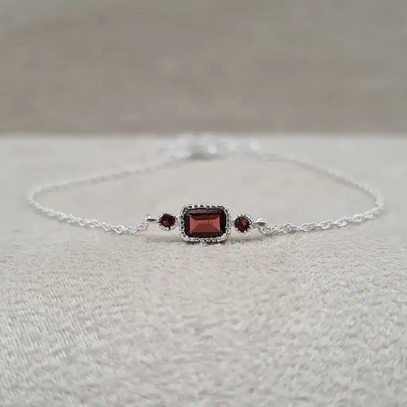 Bracelet grenat en argent 925 "BI1071.G"