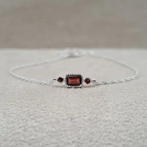 Bracelet grenat en argent 925 "BI1071.G"