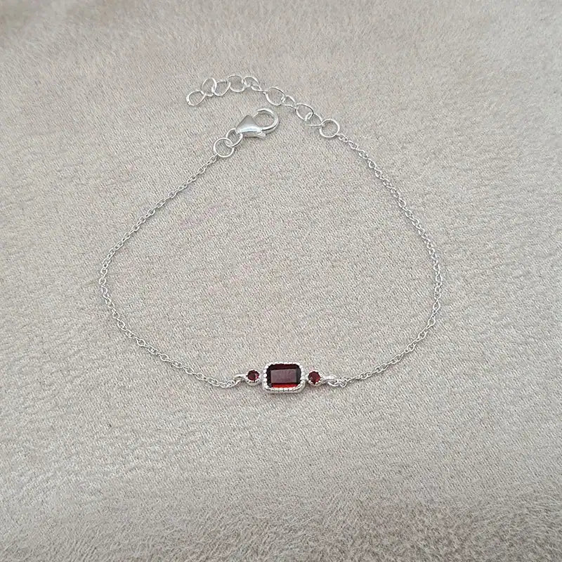 Bracelet grenat en argent 925 "BI1071.G"