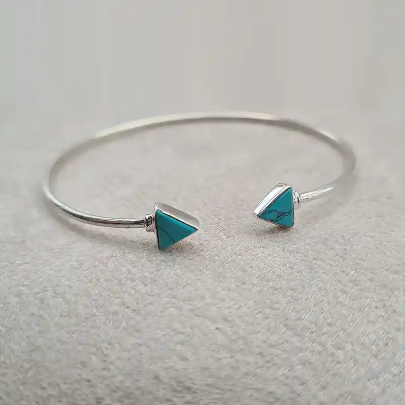 Bracelet turquoise rigide en argent 925 "BI1073"
