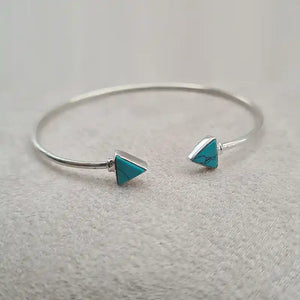 Bracelet turquoise rigide en argent 925 "BI1073"
