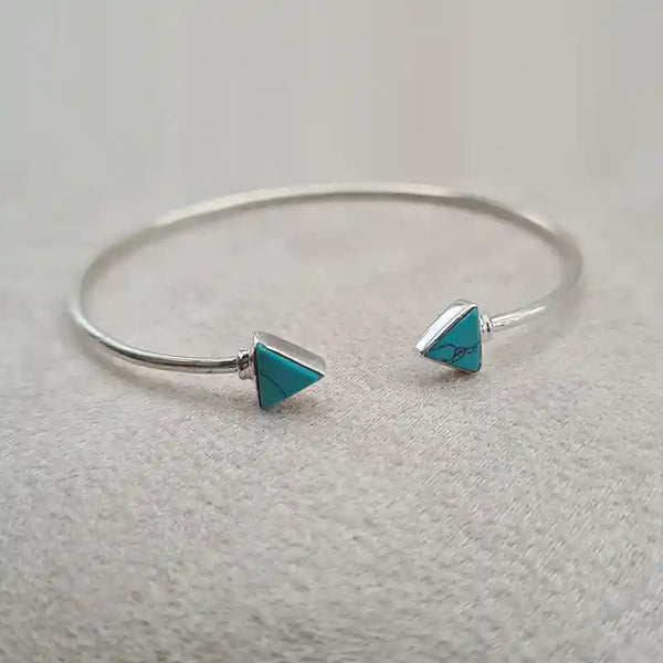 Bracelet turquoise rigide en argent 925 "BI1073"