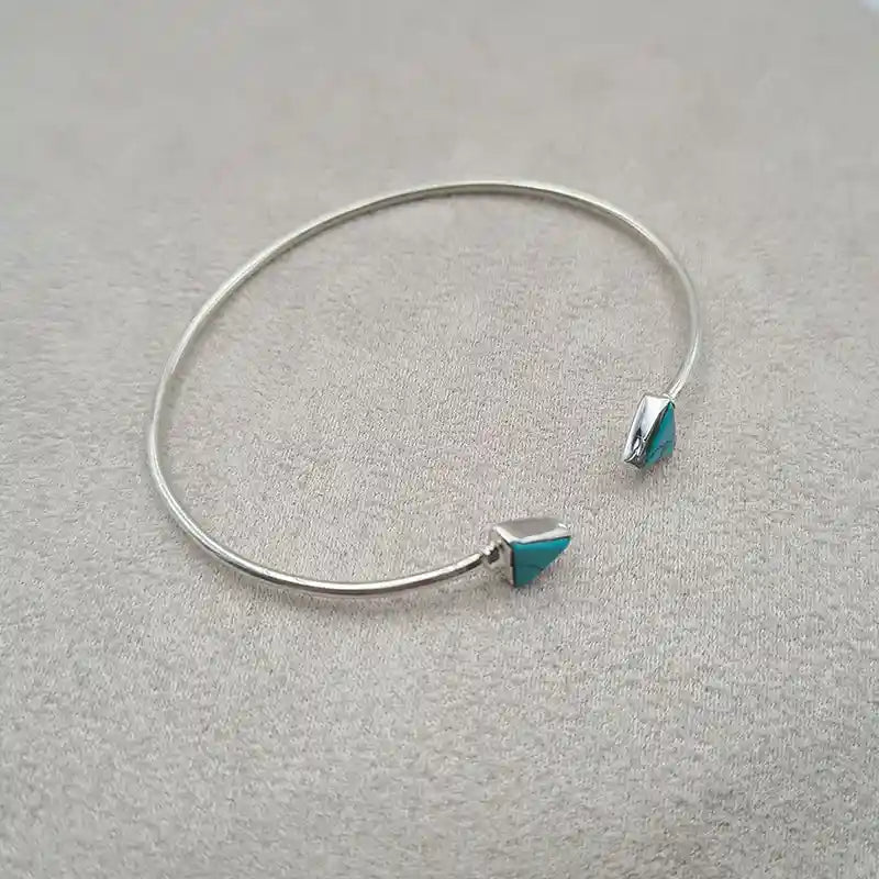 Bracelet turquoise rigide en argent 925 "BI1073"