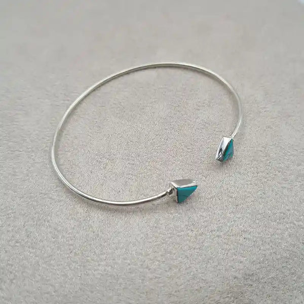 Bracelet turquoise rigide en argent 925 "BI1073"