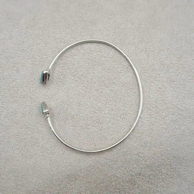 Bracelet turquoise rigide en argent 925 "BI1073"
