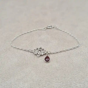 Bracelet grenat lotus et pierre « BI1075.G »