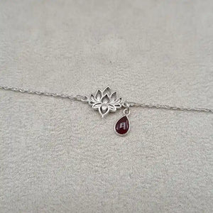 Bracelet grenat lotus et pierre « BI1075.G »