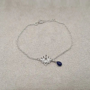 Bracelet lapis lazuli Lotus et pierre « BI1075.Z »