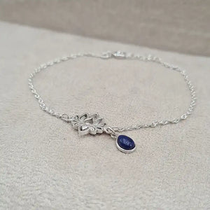 Bracelet lapis lazuli Lotus et pierre « BI1075.Z »