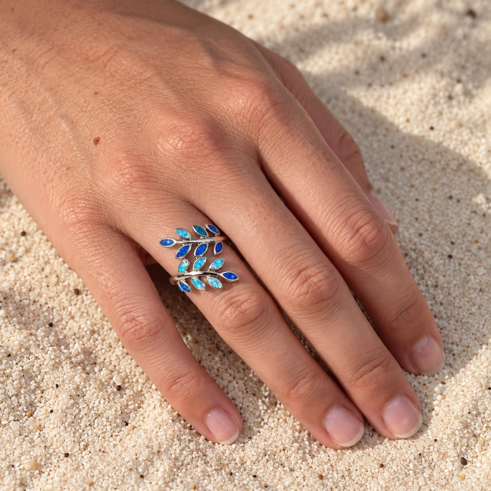 Bague opaline bleue "RO76.B"
