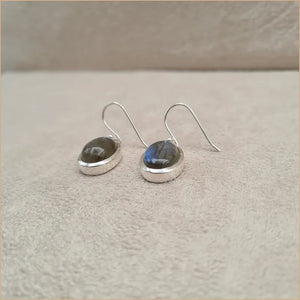 Grosses boucles d’oreilles ovales en labradorite “EI1100.L”