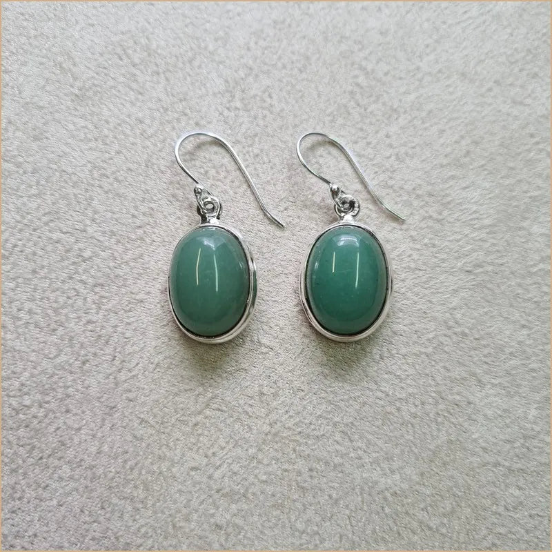 Grosses boucles d’oreilles ovales en jade “EI1222.A”