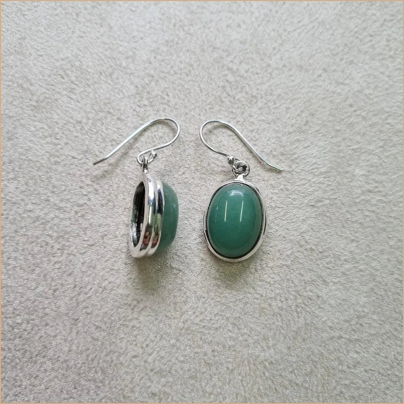 Grosses boucles d’oreilles ovales en jade “EI1222.A”
