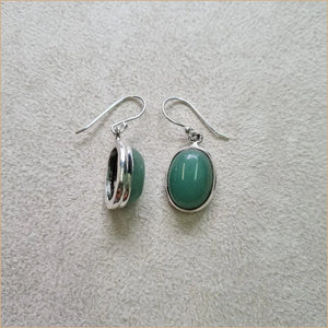 Grosses boucles d’oreilles ovales en jade “EI1222.A”