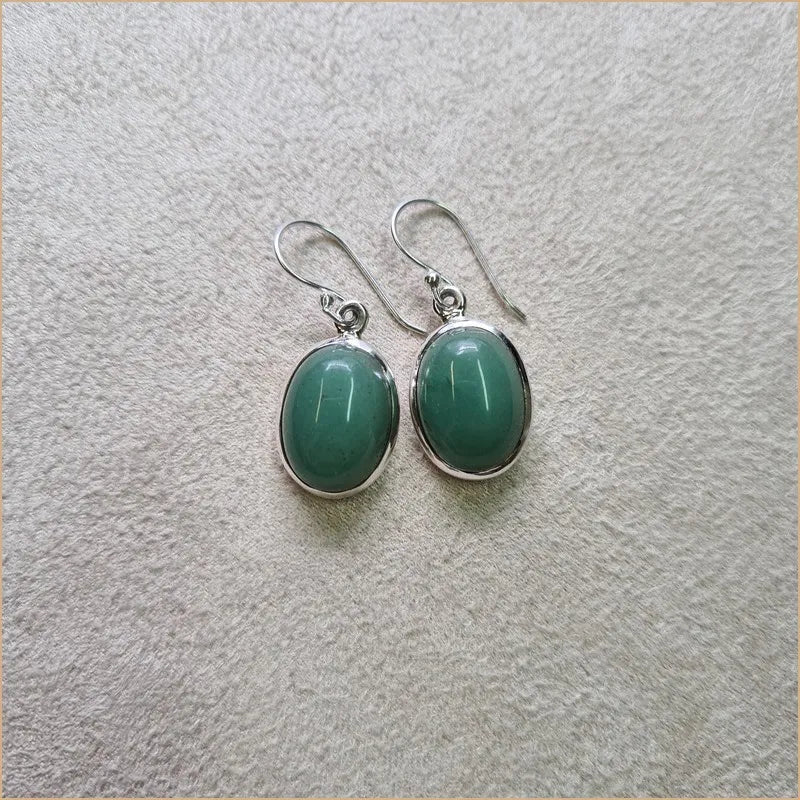 Grosses boucles d’oreilles ovales en jade “EI1222.B”