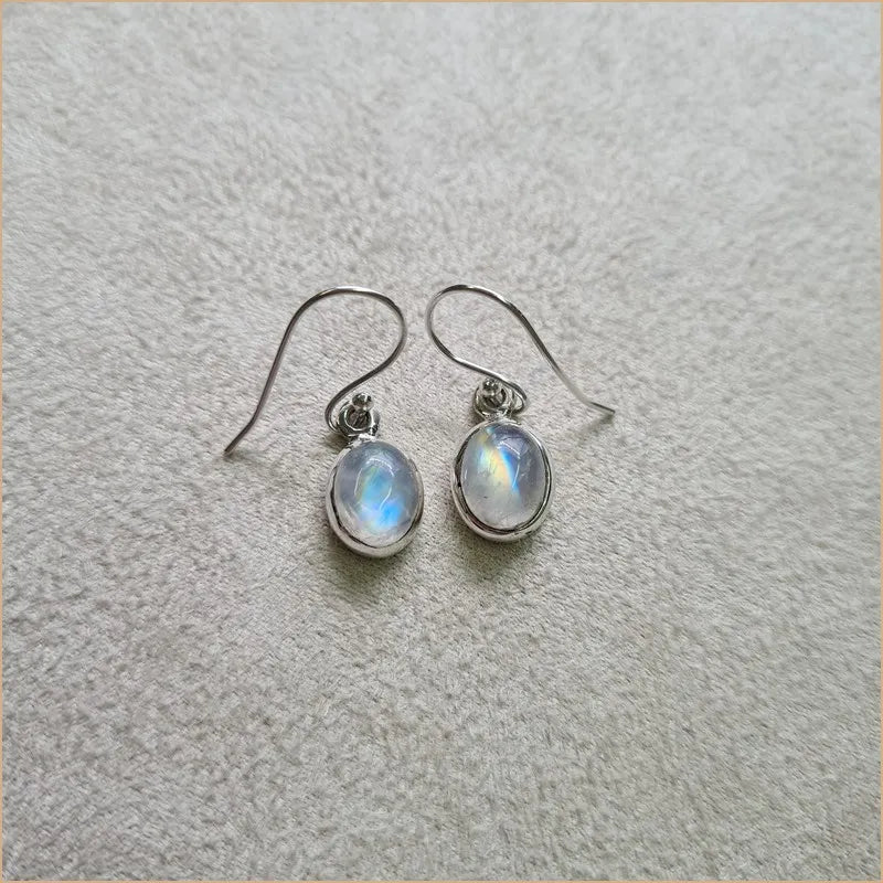 Boucles d’oreilles ovales en pierre de lune “EI1223”