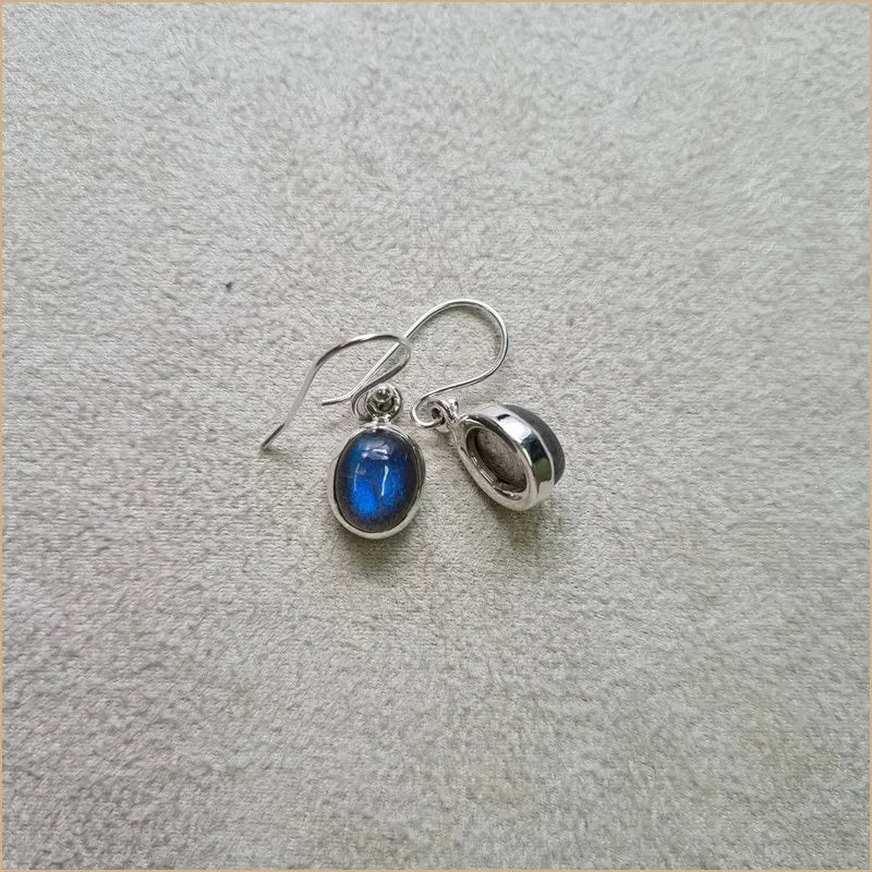 Boucles d’oreilles ovales en labradorite “EI1225”