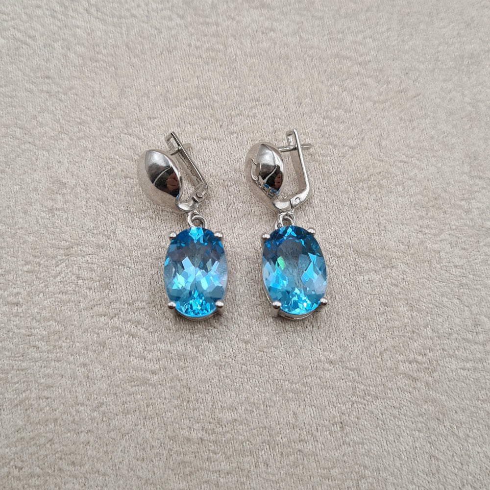 Boucles d’oreilles topaze en argent 925 «EI1230»