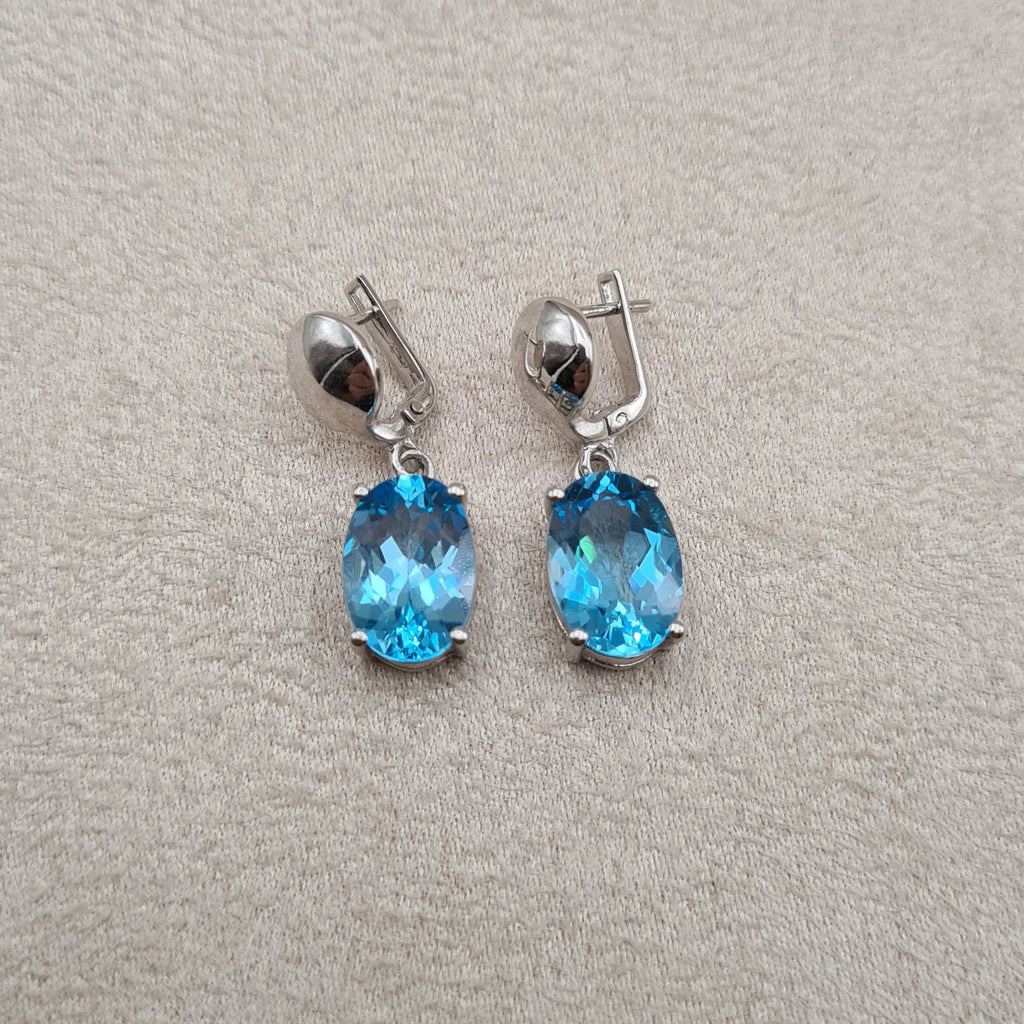 Boucles d’oreilles topaze en argent 925 «EI1230»