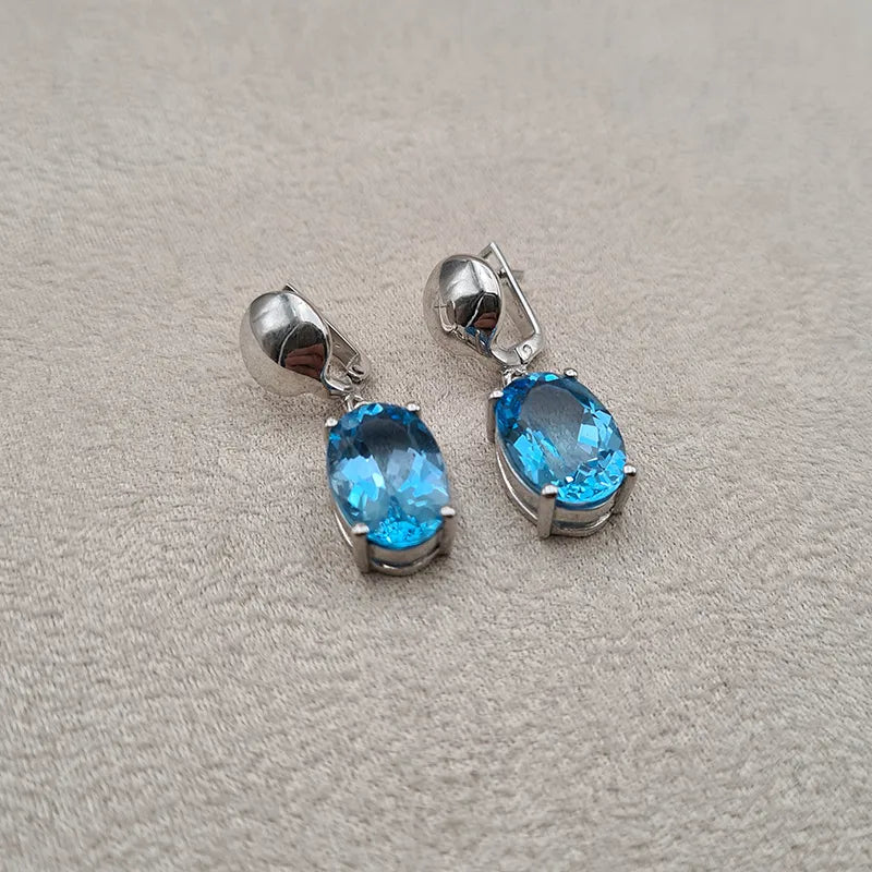 Boucles d’oreilles topaze en argent 925 «EI1230»