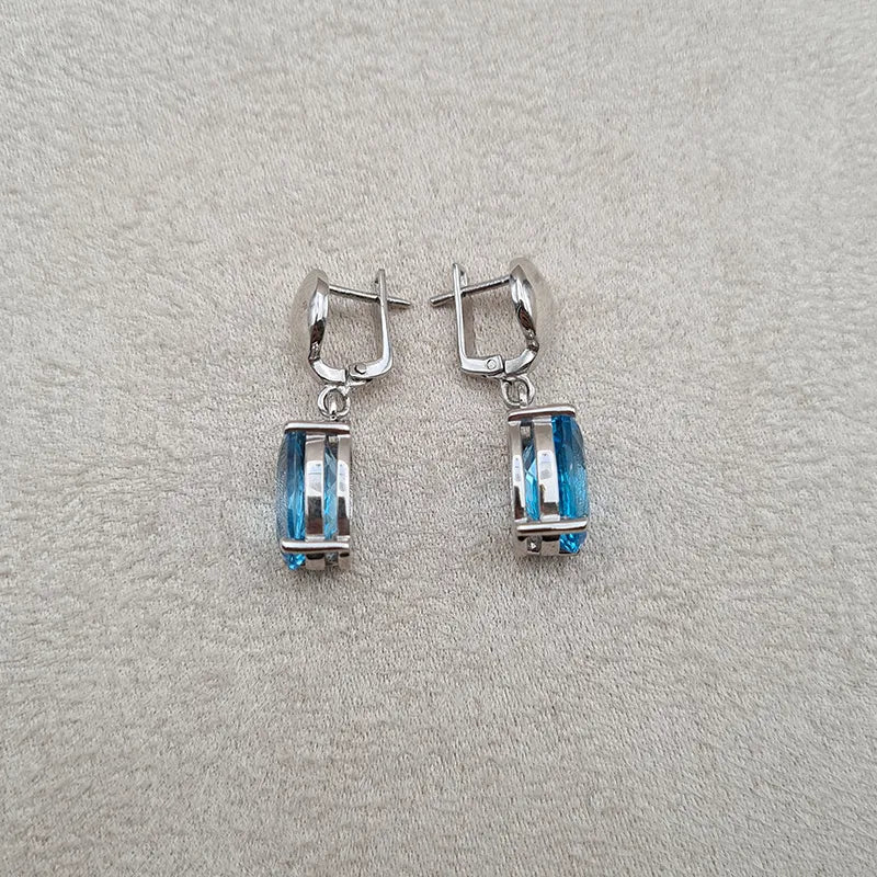 Boucles d’oreilles topaze en argent 925 «EI1230»